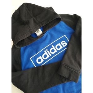 Adidas Boys Hoodie | Blue and Black Pullover Hoodie